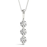 White Platinum 3-Stone Lab Diamond Pendant