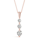 Rose Gold Lab Diamond 3-Stone Pendant 0.44ctw