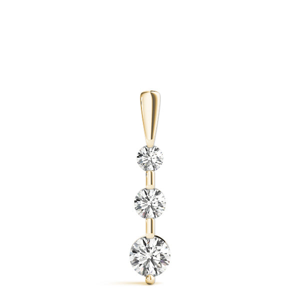 14K Yellow Gold Lab Diamond 3-Stone Pendant