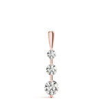 14K Rose Gold Lab Diamond 3-Stone Pendant
