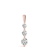 Rose Gold Lab Diamond 3-Stone Pendant 0.44ctw