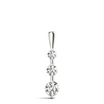 14K White Gold Lab Diamond 3-Stone Pendant