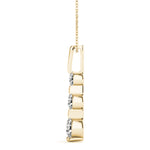 14K Yellow Gold Lab Diamond 3-Stone Pendant