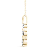 14K Yellow Gold Lab Diamond 3-Stone Pendant