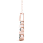14K Rose Gold Lab Diamond 3-Stone Pendant