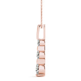 14K Rose Gold Lab Diamond 3-Stone Pendant