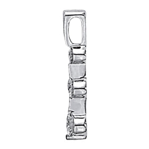 14K White Gold Lab Diamond 3-Stone Pendant