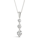White Gold 3-Stone Lab Diamond Pendant