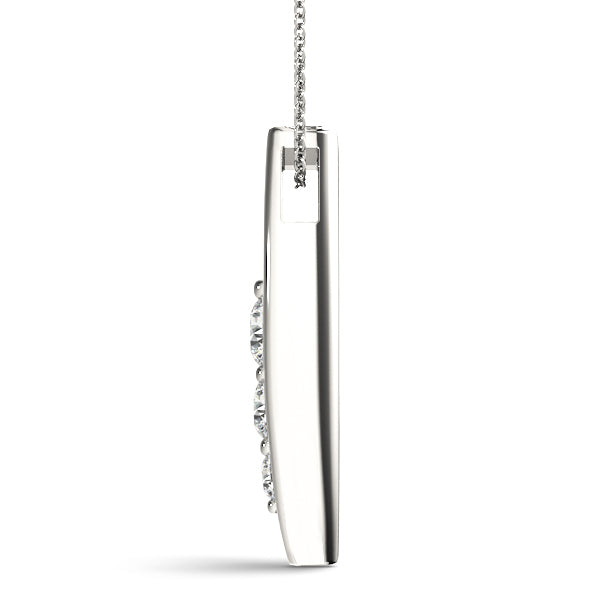 18K White Gold Lab Diamond 3-Stone Pendant