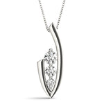 Platinum 3-Stone Lab Diamond Pendant