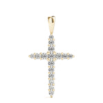 14K Yellow Gold Diamond Cross Pendant