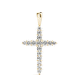 14K Yellow Gold Diamond Cross Pendant
