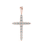 Rose Gold Diamond Religious Cross Pendant