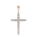 Rose Gold Diamond Religious Cross Pendant