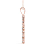 Rose Gold Diamond Religious Cross Pendant