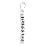 14K White Gold Lab Diamond Religious Cross Pendant