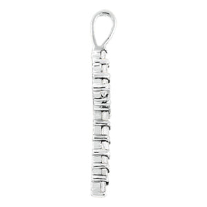 14K White Gold Lab Diamond Religious Cross Pendant