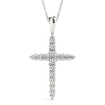 Platinum Diamond Religious Cross Pendant