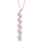 18K Rose Gold 5-Diamond Pendant