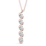 18K Rose Gold 5-Diamond Pendant