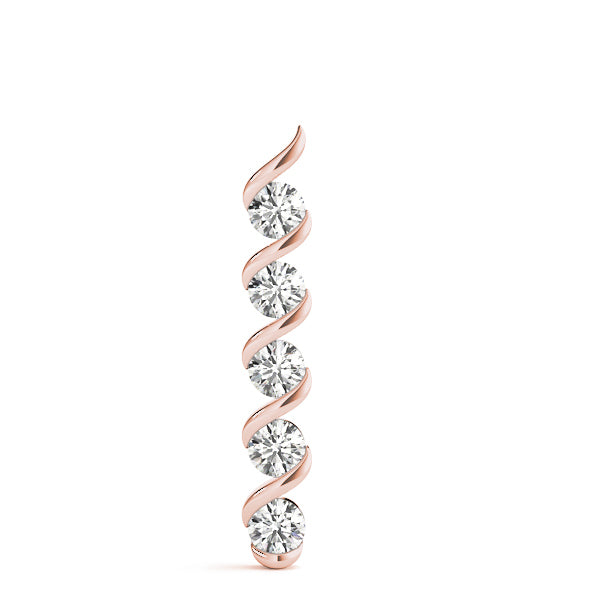 18K Rose Gold 5-Diamond Pendant
