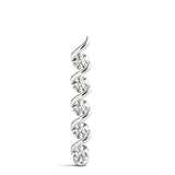 White Gold 5-Diamond Cluster Fashion Pendant