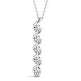 White Gold 5-Diamond Cluster Fashion Pendant