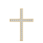 Diamond Religious Cross Pendant - 14K Yellow Gold