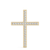18K Yellow Gold Diamond Cross Pendant Jewelry