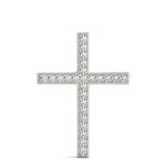 18K White Gold Diamond Religious Cross Pendant