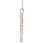 18K Rose Gold Diamond Religious Cross Pendant
