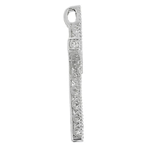 18K White Gold Diamond Religious Cross Pendant