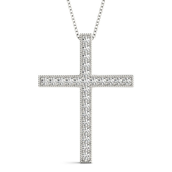 Platinum Diamond Religious Cross Pendant
