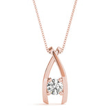 Rose Gold Lab Diamond Solitaire Pendant 0.33ct