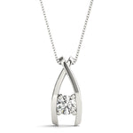 18K White Gold Diamond Solitaire Pendant