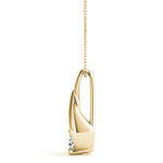 18K Yellow Gold Round Diamond Solitaire Pendant
