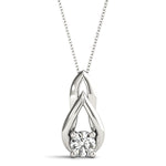 14K White Gold 0.33 CT Lab Diamond Pendant