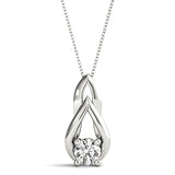 14K White Gold 0.33 CT Lab Diamond Pendant