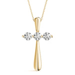 Diamond Religious Cross Pendant - 18K Yellow Gold