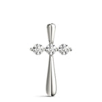 18K White Gold Diamond Religious Cross Pendant