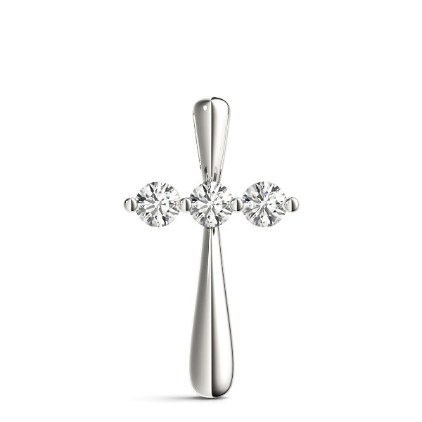 White Gold Diamond Cross Pendant | Religious Jewelry