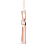 14K Rose Gold Diamond Religious Cross Pendant
