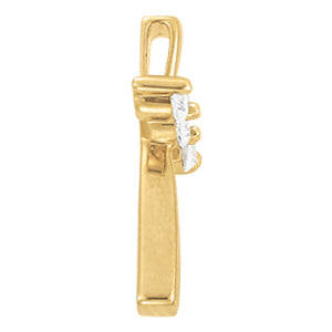 18K White Gold Diamond Religious Cross Pendant