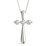 White Gold Diamond Cross Pendant | Religious Jewelry