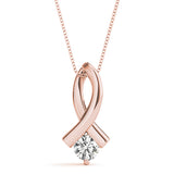 Rose Gold 0.35 CT Lab Diamond Solitaire Pendant