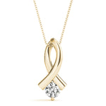 18K Yellow Gold Round Lab Diamond Pendant