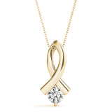 18K Yellow Gold Round Lab Diamond Pendant