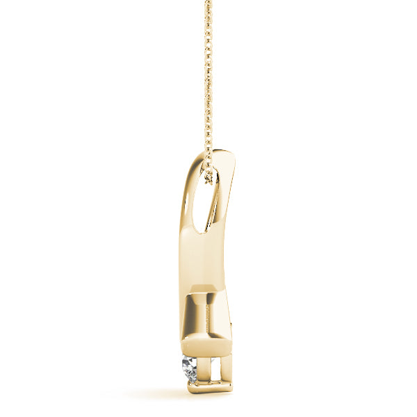 18K Yellow Gold Round Lab Diamond Pendant