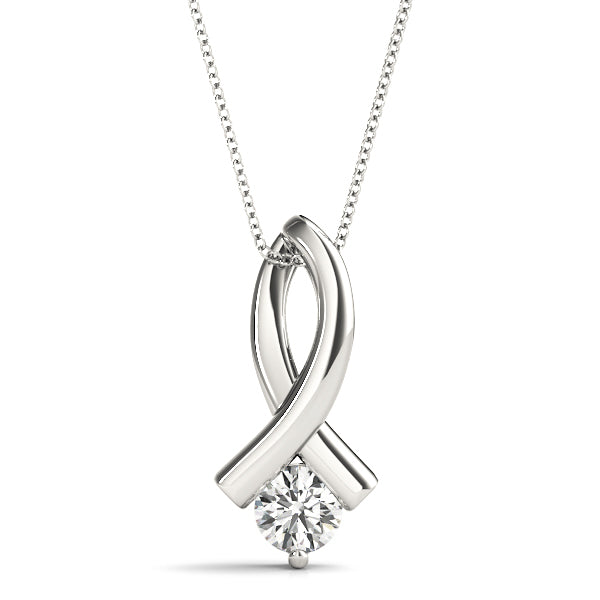 14K White Gold 0.35CT Lab Diamond Pendant