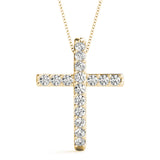 Yellow Gold Diamond Cross Pendant | Religious Jewelry